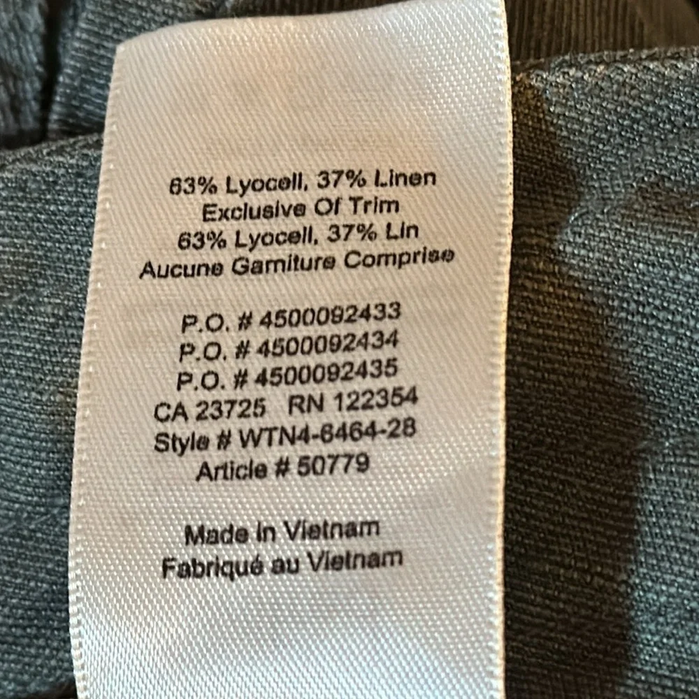 Wilfred Linen Blend Cropped Button Fly Joggers Adjustable Draw String Army Green